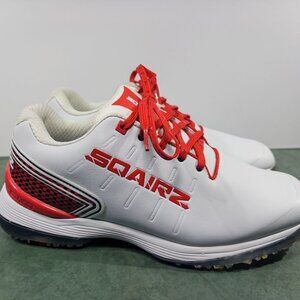 Sqairz Men's Golf Shoes Speed Bold White Red *Excellent Condition - Size US 9.5